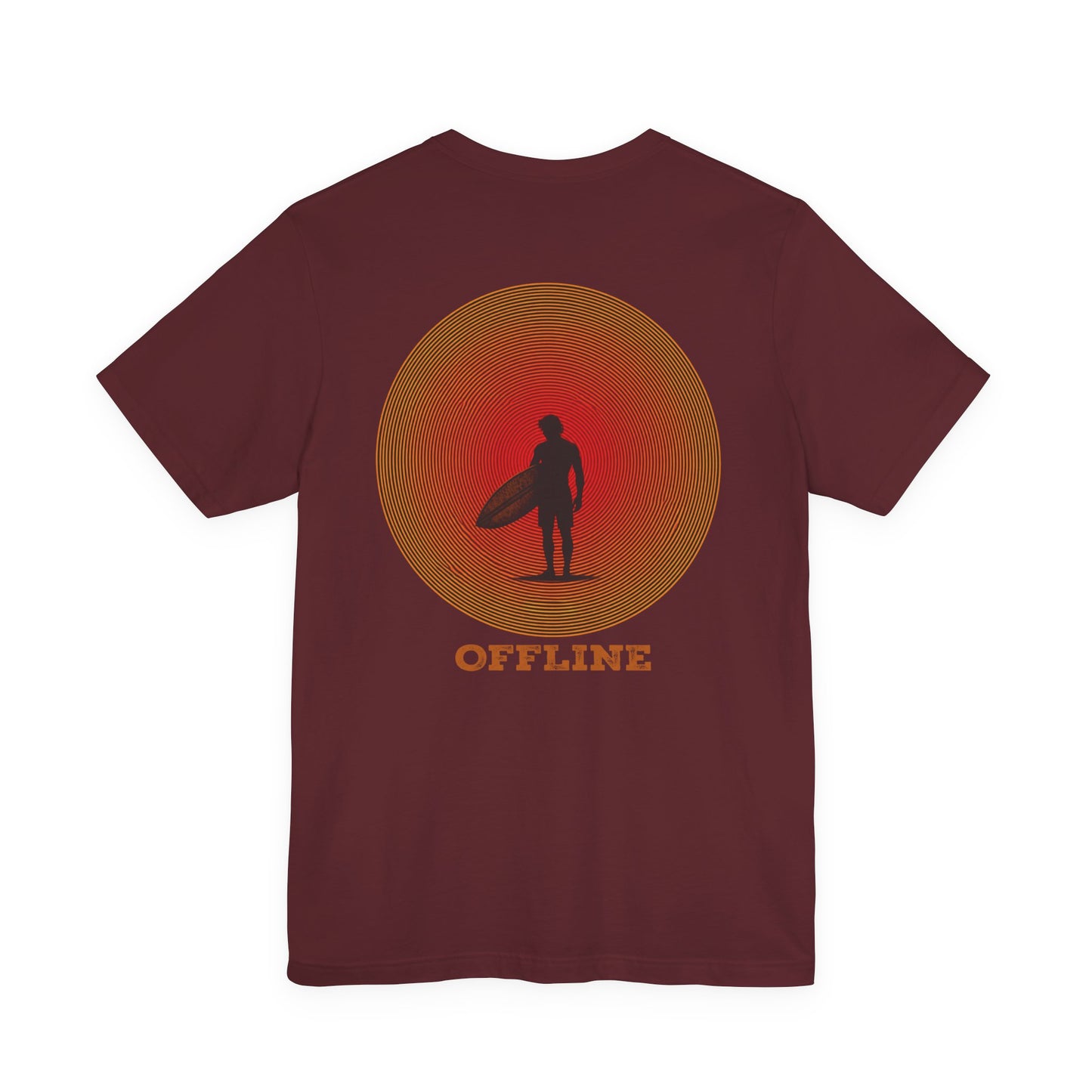 Surf 'Offline' Graphic Tee — Vintage Surfer Sunset T‑Shirt