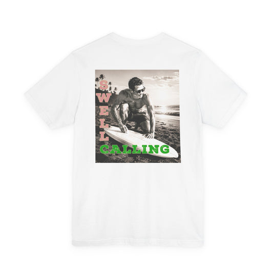 SWELL CALLING Vintage Surfer Graphic T-Shirt - WHITE VERSION