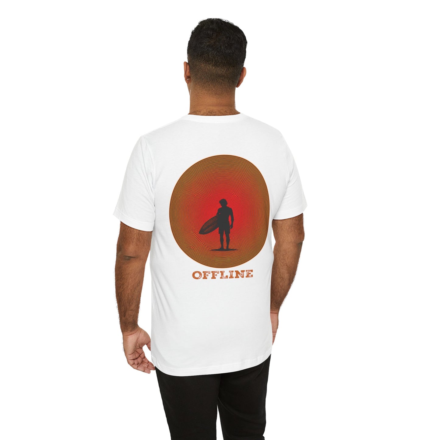 Offline Surfer Tee — Surf Graphic WHITE VERSION