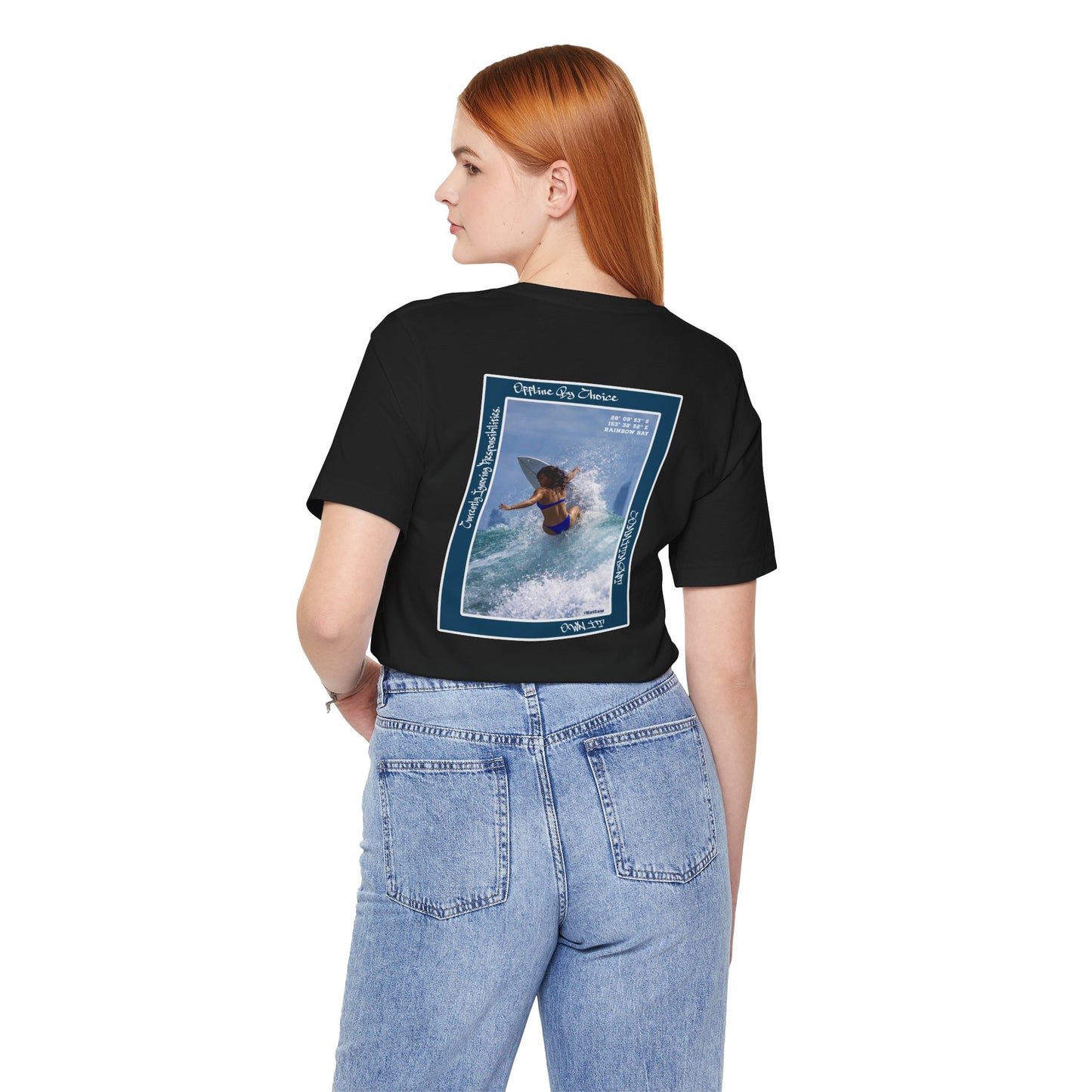Surfing Photo Graphic Tee — 'Choose Your Wave' Back Print