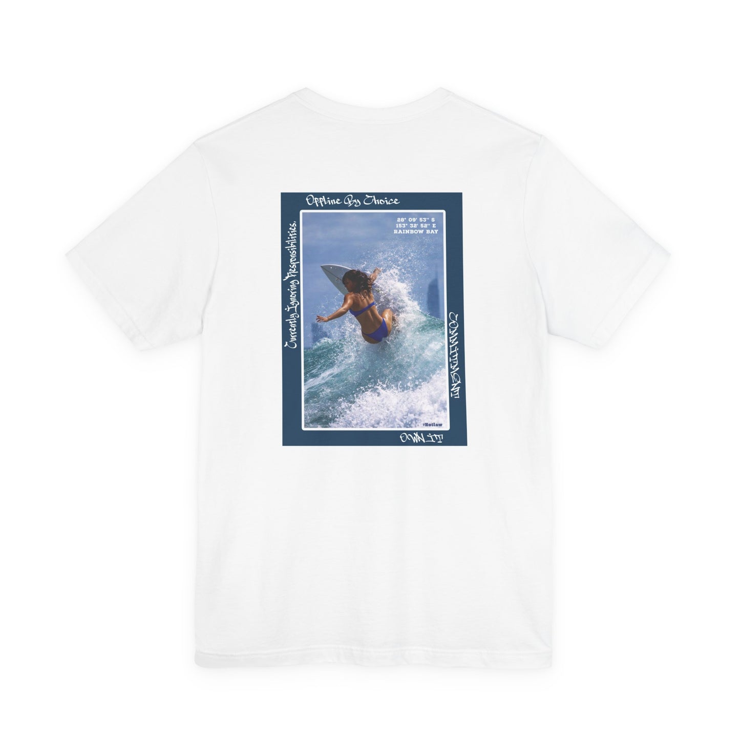 Surfing Photo Graphic Tee — "Ocean Is Calling" Casual Short Sleeve Shirt