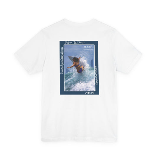 Surfing Photo Graphic Tee — "Ocean Is Calling" Casual Short Sleeve Shirt