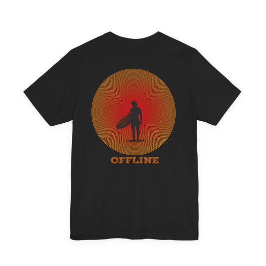 Surf 'Offline' Graphic Tee — Vintage Surfer Sunset T‑Shirt