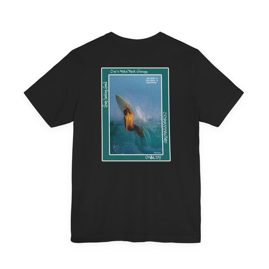CAN'T FAKE REAL ENERGY — Retro Surfing Graphic Short Sleeve T‑Shirt