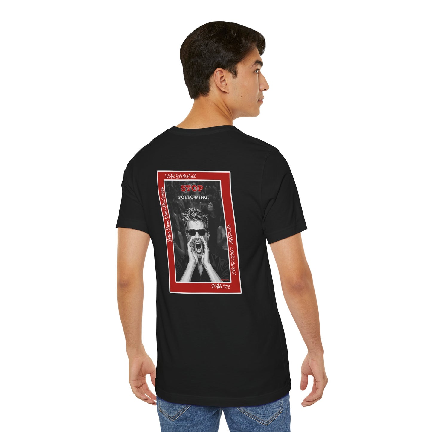 STOP FOLLOWING - Vintage Graphic T-Shirt