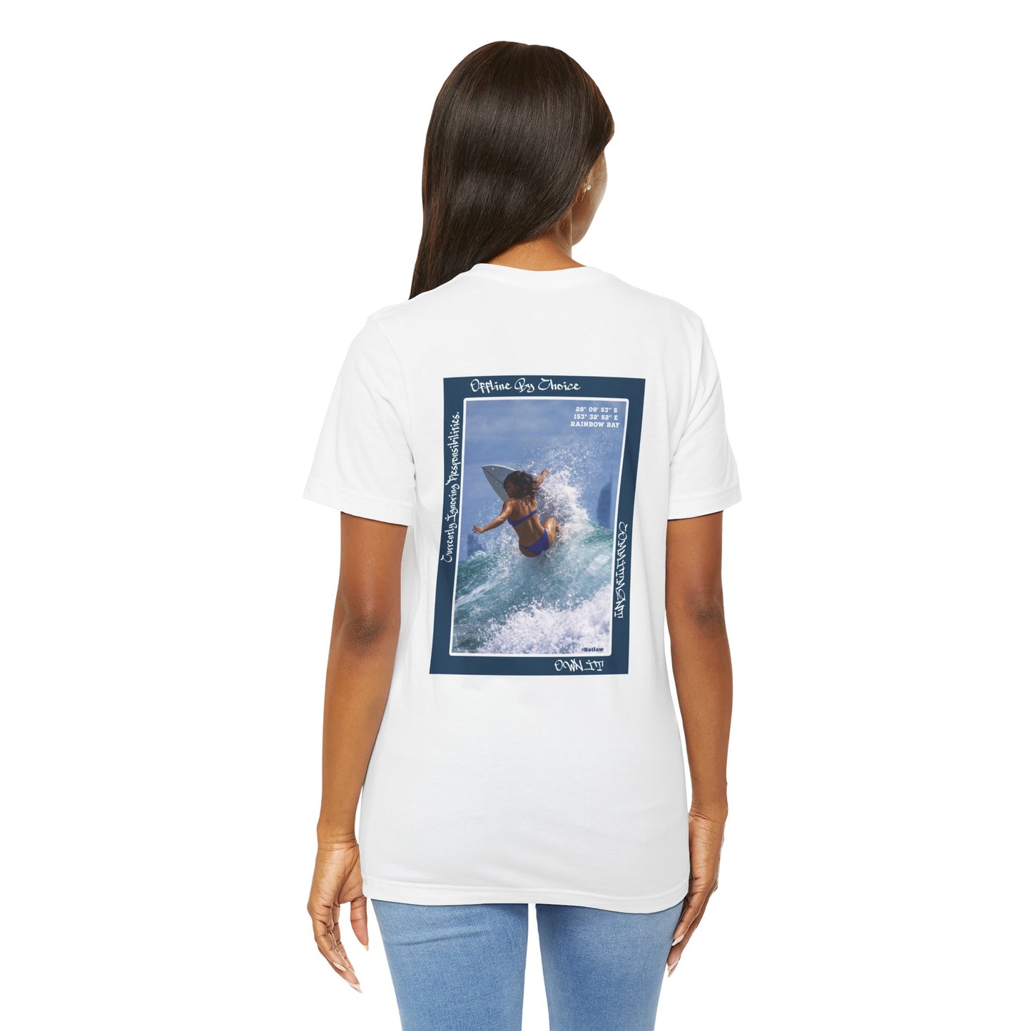 Surfing Photo Graphic Tee — "Ocean Is Calling" Casual Short Sleeve Shirt