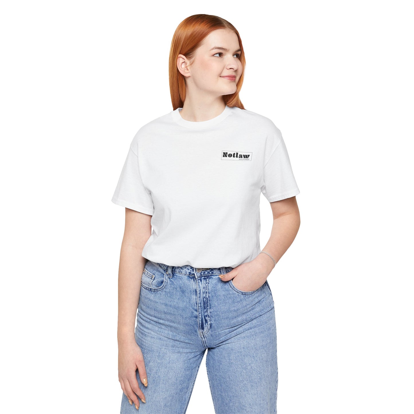 Coffee Bean Weightlifting Tee — "Notlaw" Chest Text, Strong Coffee Mascot Back